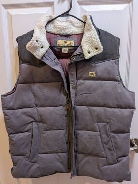 Buffalo Jackson Quilted Sherpa-Collar Puffer Vest - Gray Size L